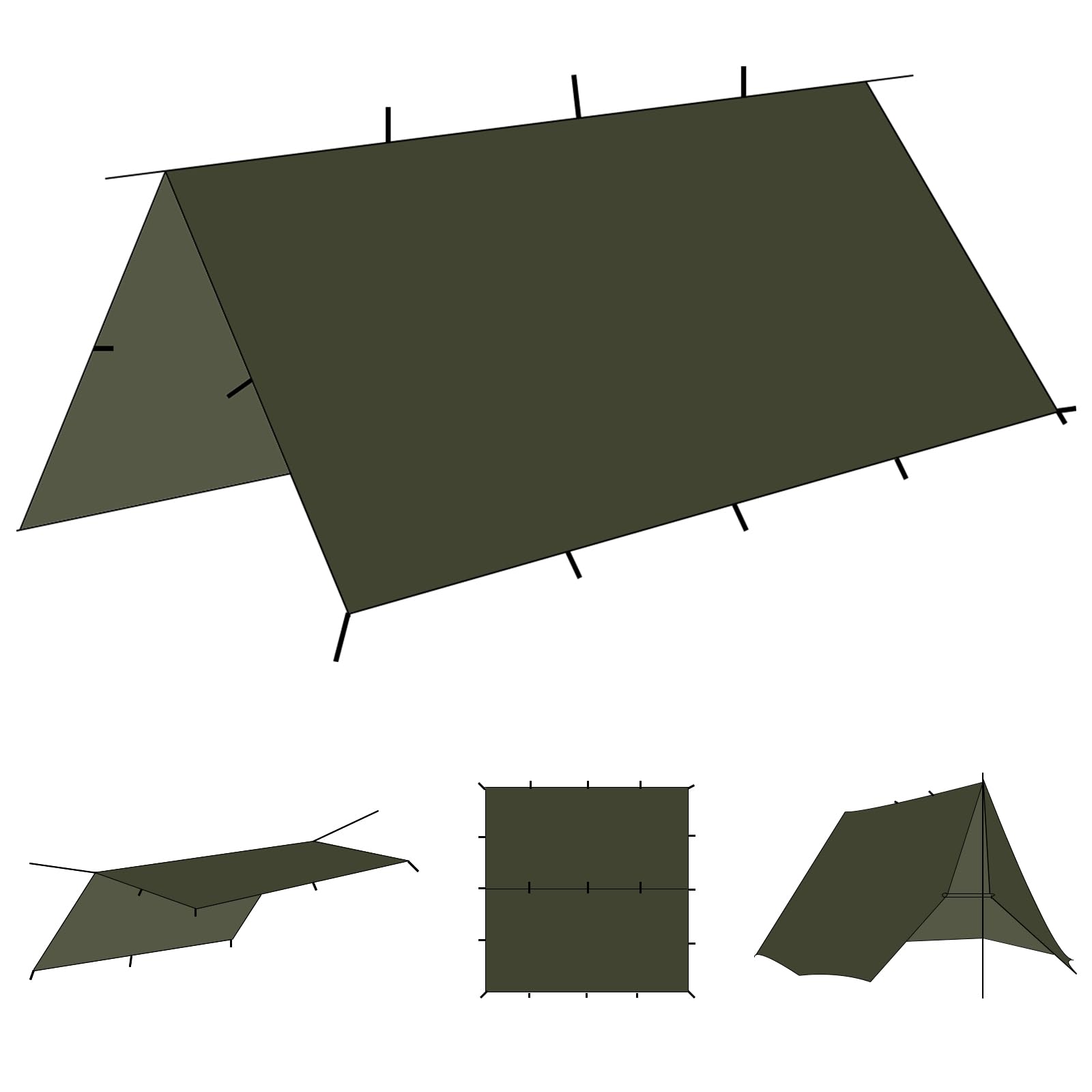 Ultralight Waterproof Hammock Camping Tarp Rain Fly