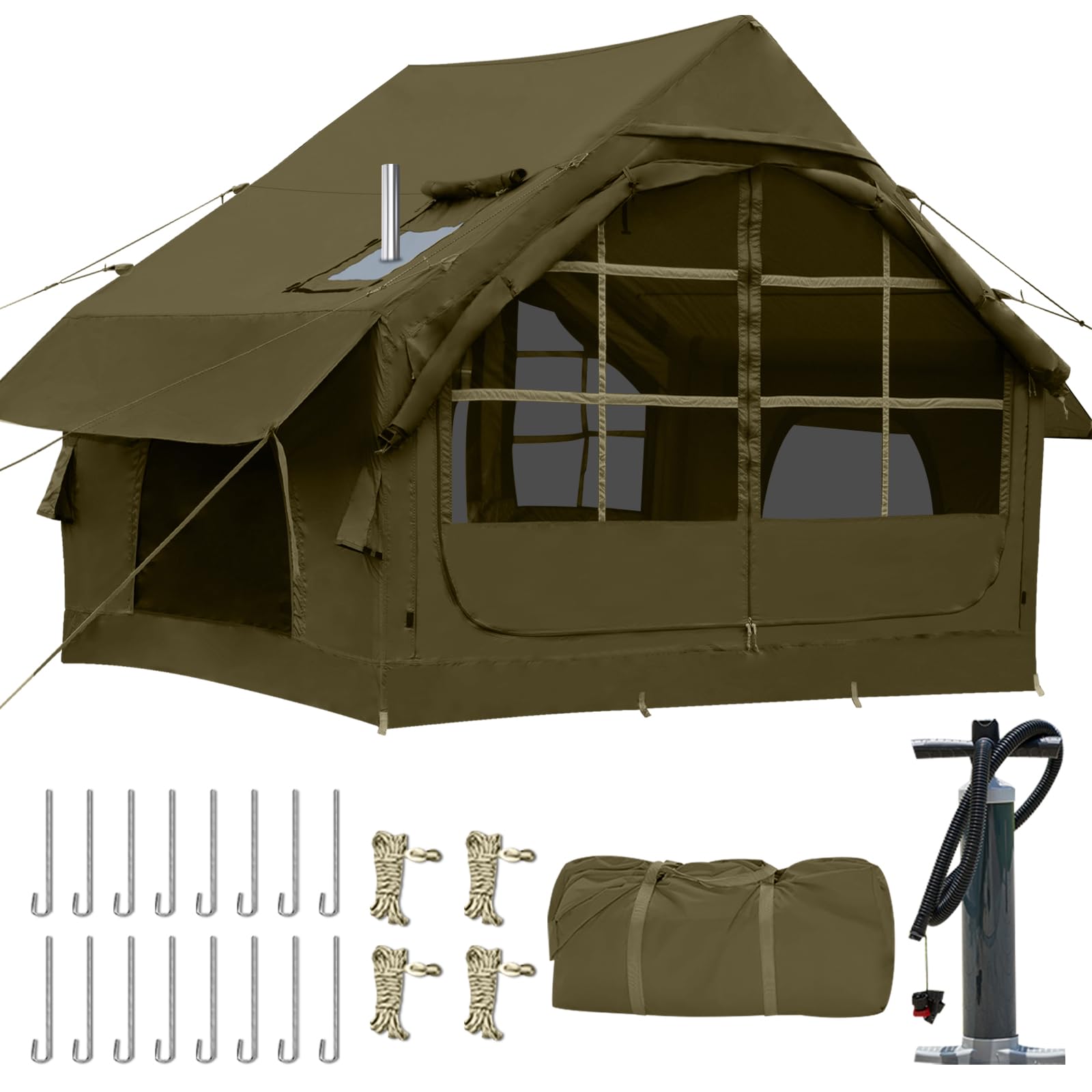 Inflatable Waterproof Camping Tent with Hand Pump