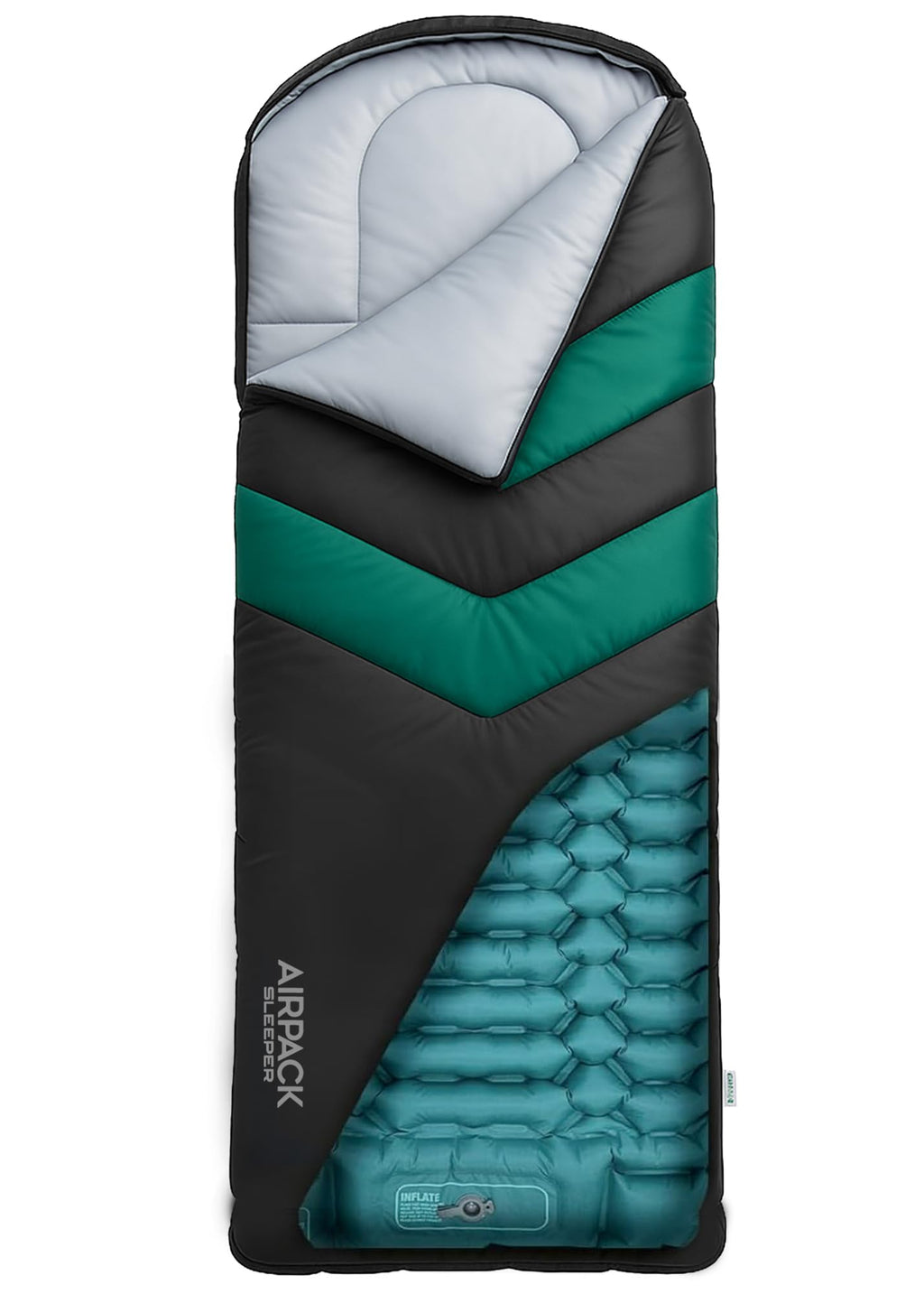 All In One Sleeping Bag with Inflatable Pad