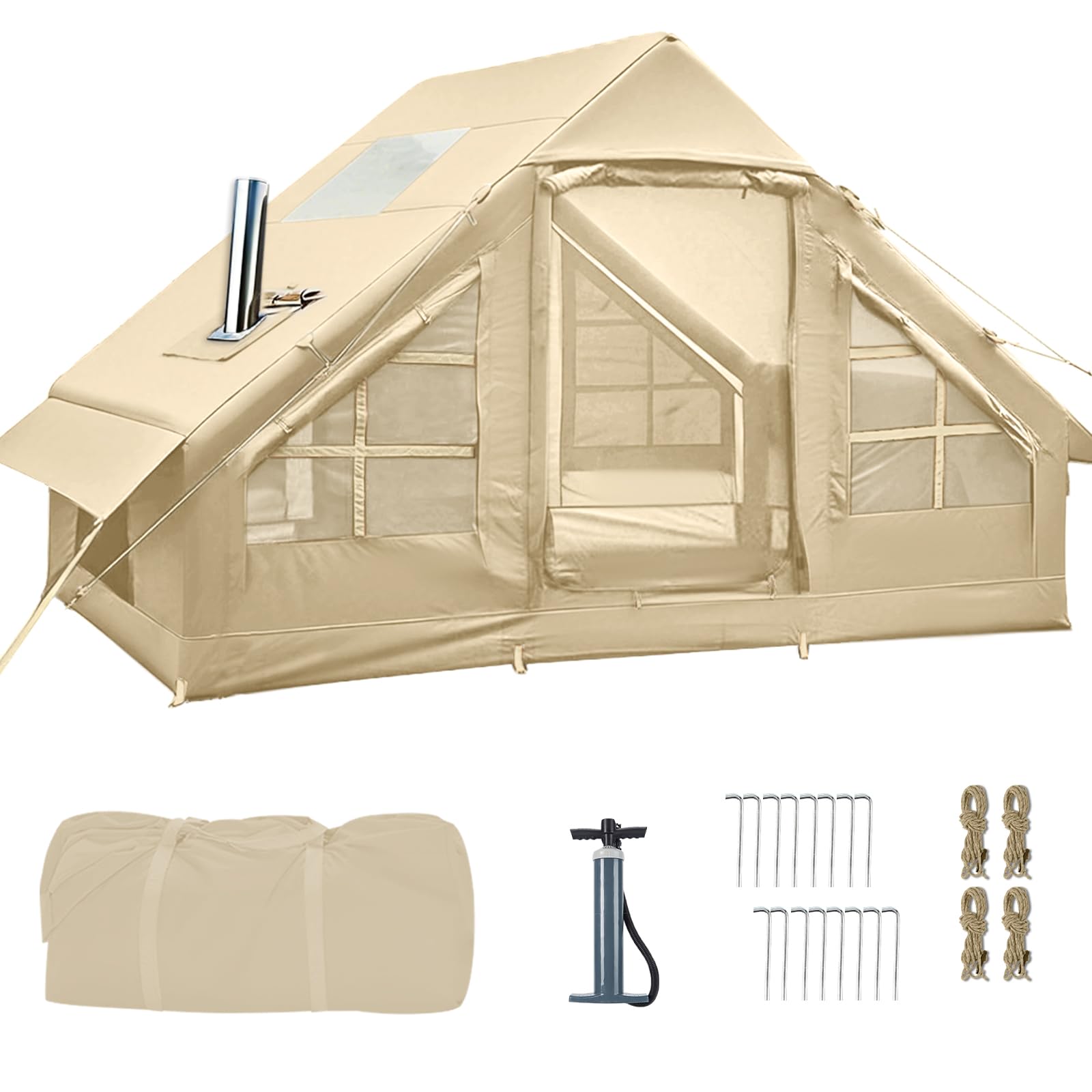 Inflatable Waterproof Camping Tent with Hand Pump