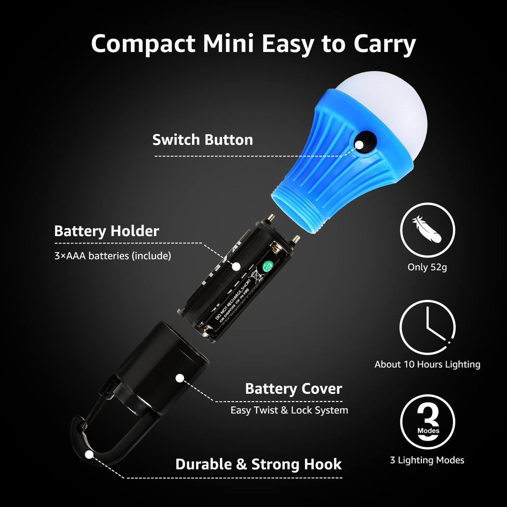 Portable LED Camping Lantern with Hanging Hook