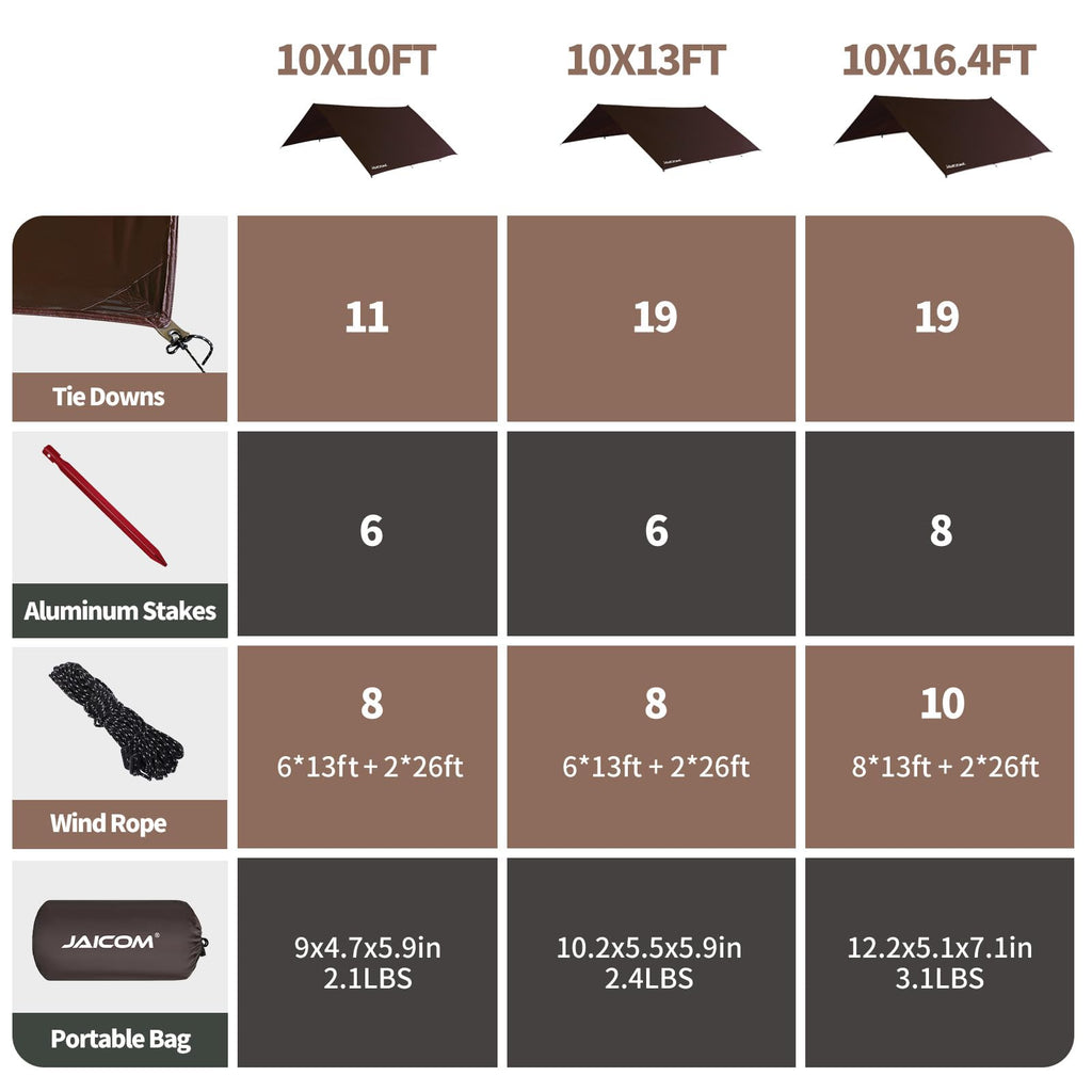 Waterproof Ultralight Camping Tarp Rain Fly Shelter
