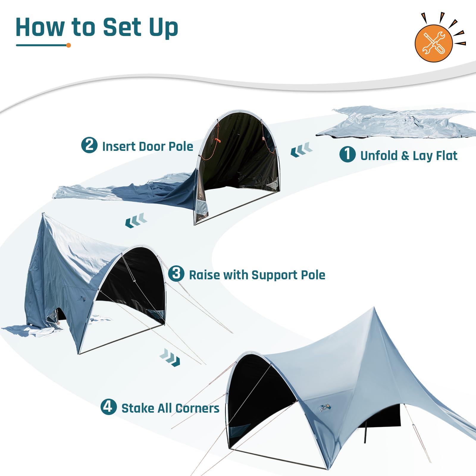 Waterproof Camping Canopy Tarp Sun Shade Shelter
