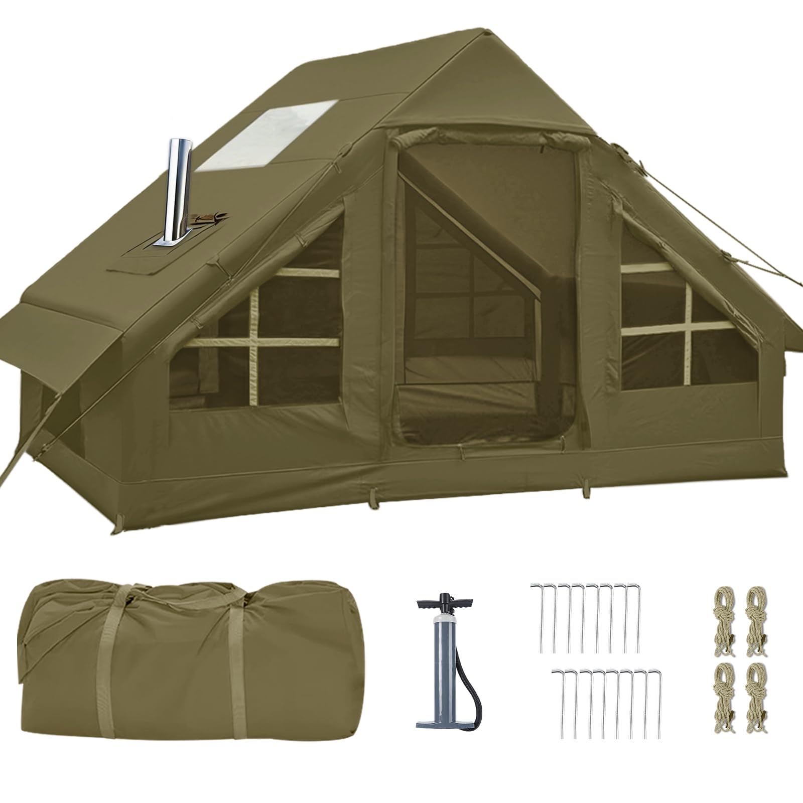 Inflatable Waterproof Camping Tent with Hand Pump