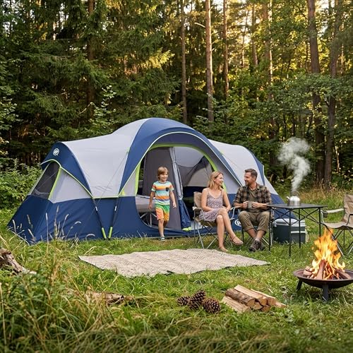10 Person Family Camping Tent with Rainfly