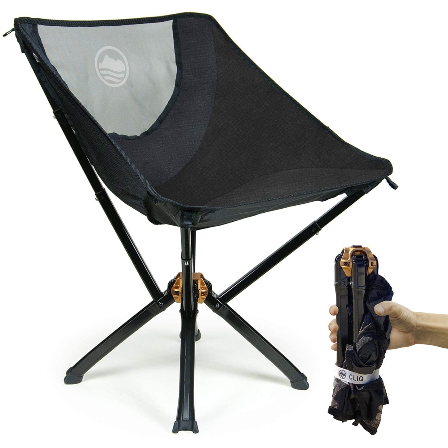 CLIQ Portable Chair Version 1.0 - Lightweight Folding Chair for Camping - Supports 300 Lbs - Perfect for Outdoor