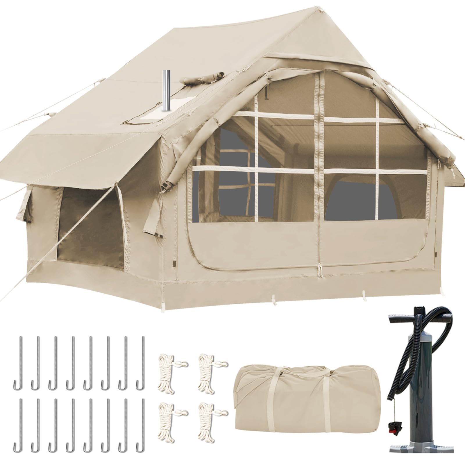 Inflatable Waterproof Camping Tent with Hand Pump