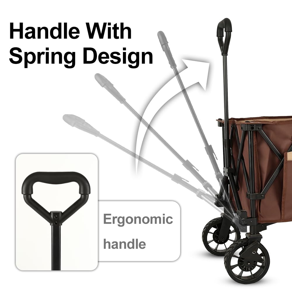 Compact Folding Camping Wagon Cart with Table