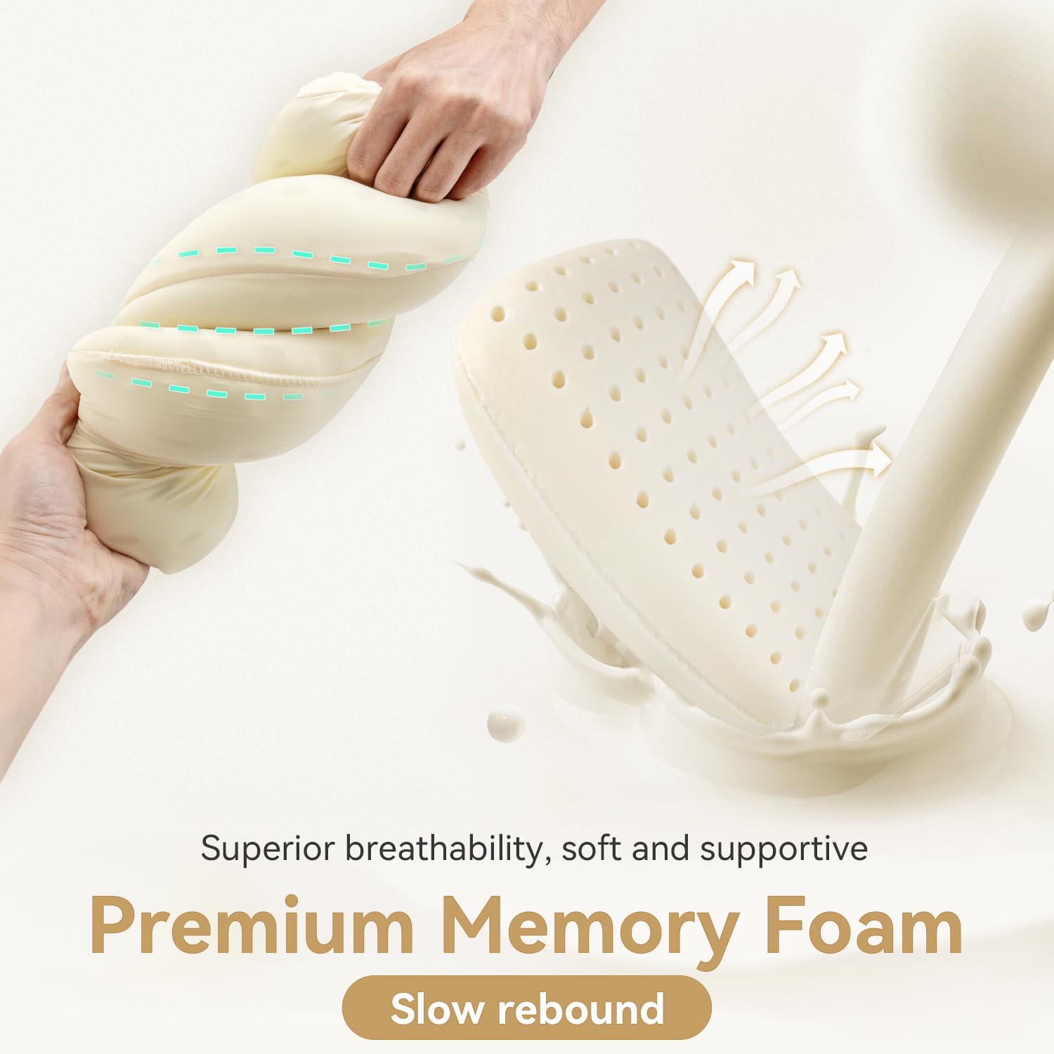 HIKEMAN Camping Memory Foam Pillow - Ultralight Travel Pillow,Backpacking Pillow with Removable Cover,Neck Lumbar Support Ergonomic Pillows for Sleeping,Camping, Hiking, Backpacking