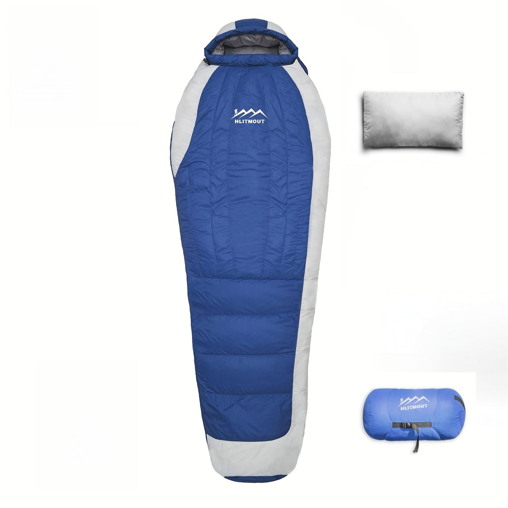Cold Weather Down Sleeping Bag with Pillow