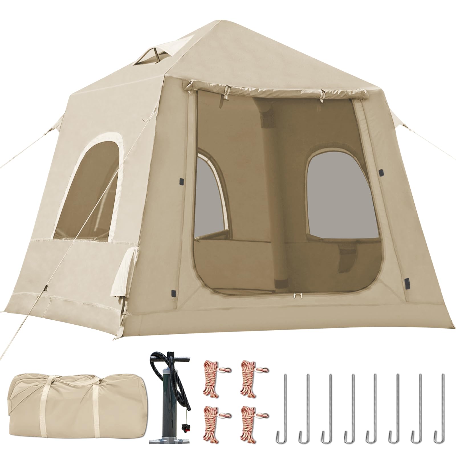 Inflatable Waterproof Camping Tent with Hand Pump