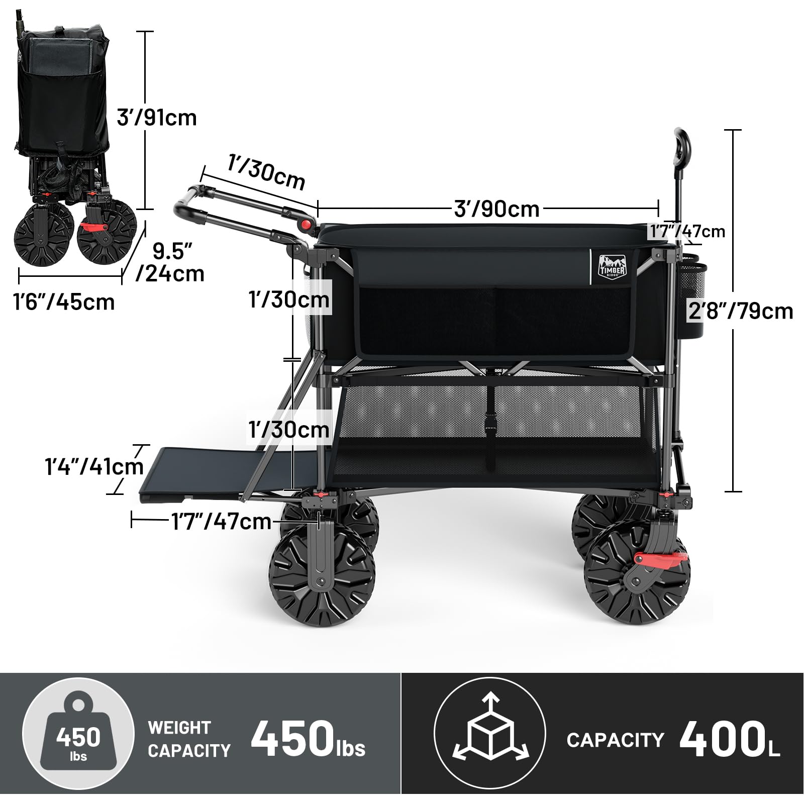 Heavy Duty Double Decker Folding Camping Wagon
