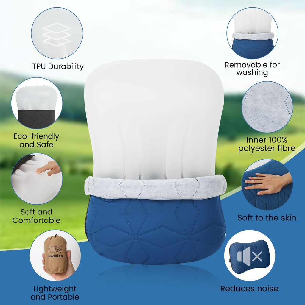 Ultralight Inflatable Camping Pillow with Cover
