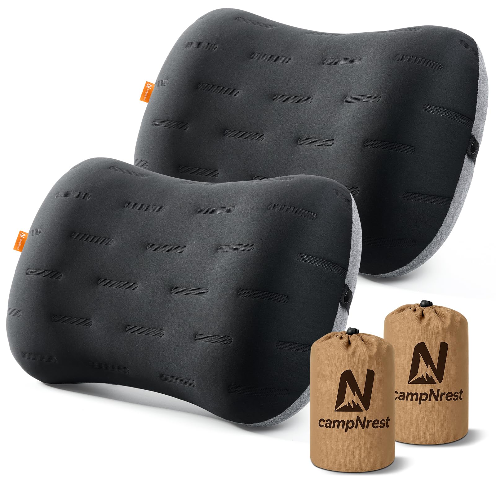 CAMPNREST Inflatable Camping Pillow - Ultralight Compact Air Pillow for Travel, Backpacking & Hiking - Ergonomic Neck & Lumbar Support
