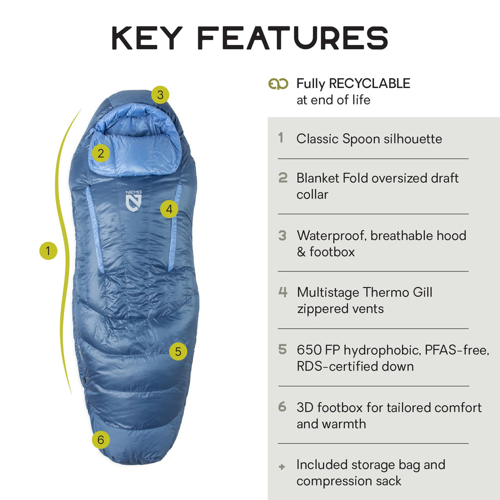 Down Sleeping Bag for Camping and Backpacking