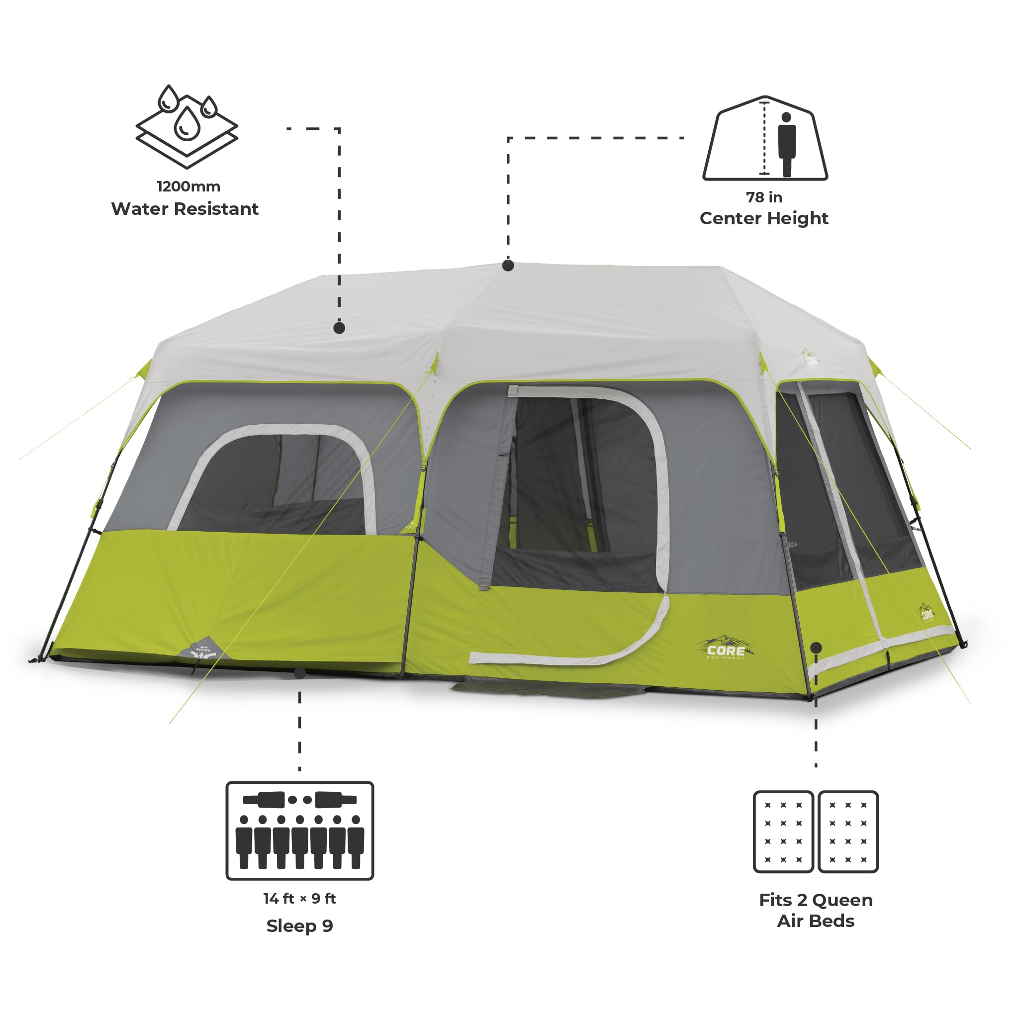 9 Person Instant Cabin Camping Tent