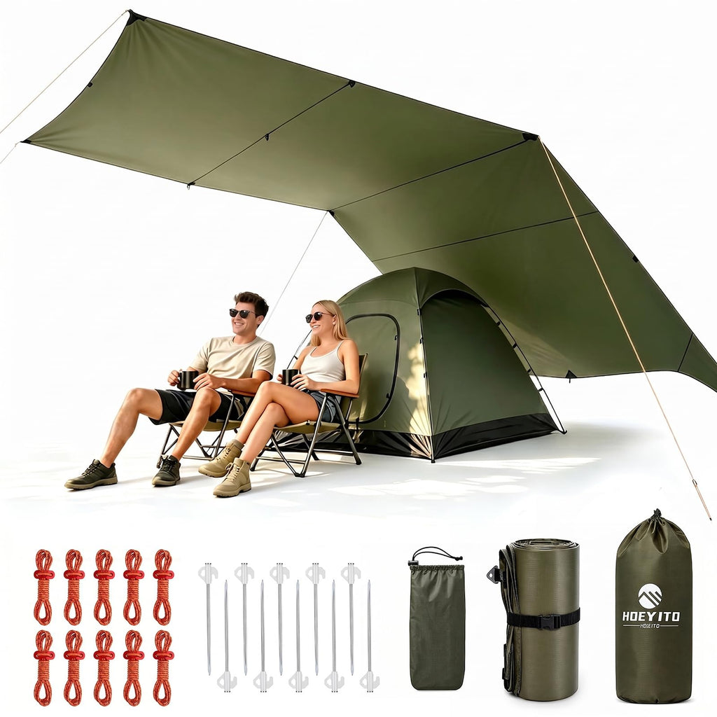 Large Waterproof Camping Tarp Rain Fly Shelter