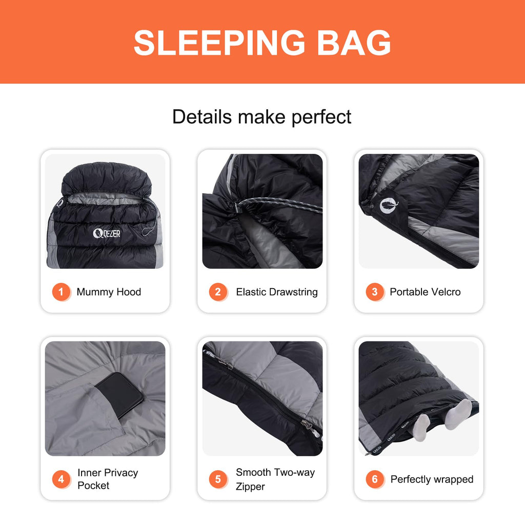 Ultralight Down Sleeping Bag for Camping Hiking