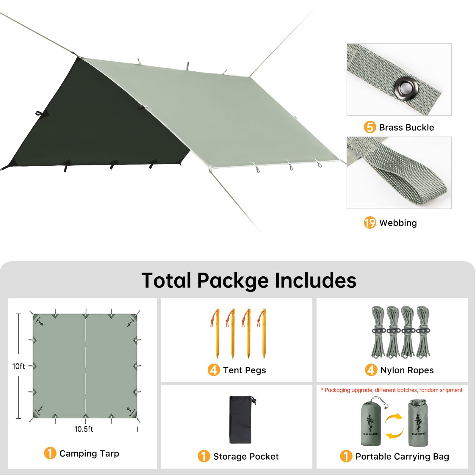Waterproof Portable Camping Tarp Shelter Awning