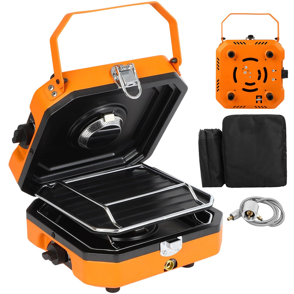 2 Burner Foldable Camping Stove with Griddle