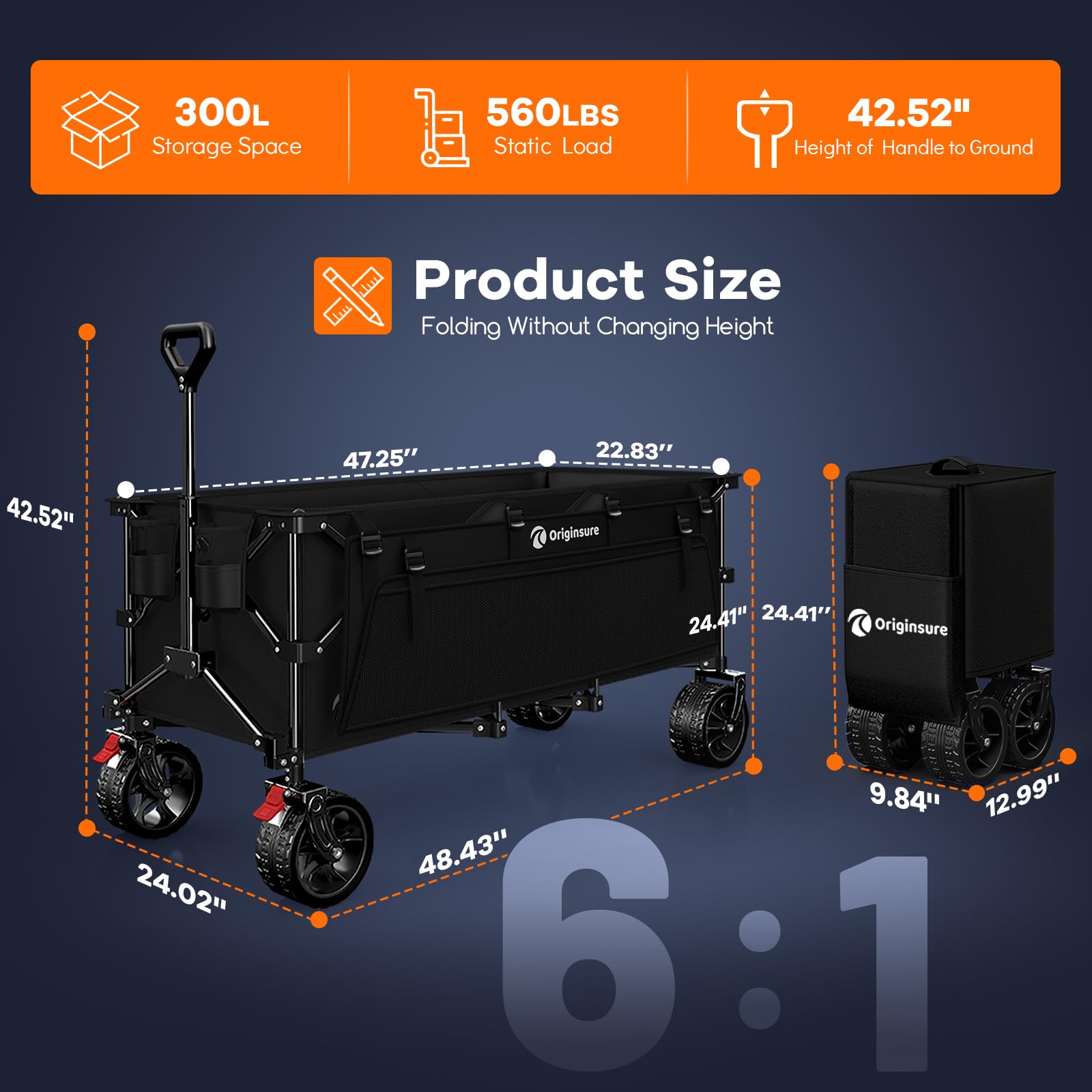 Heavy Duty Folding Camping Wagon Cart