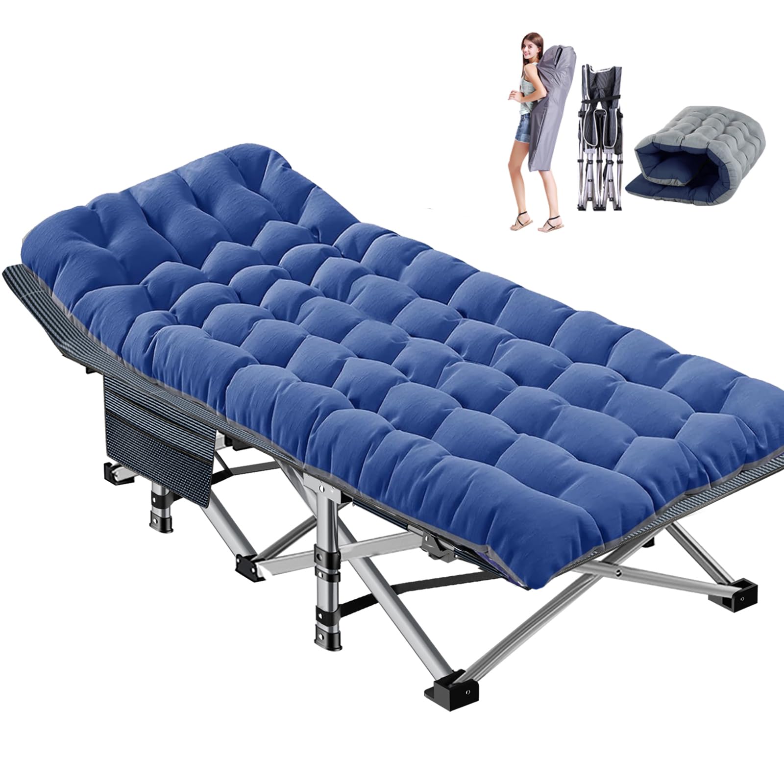 Portable Folding Camping Cot with Mattress