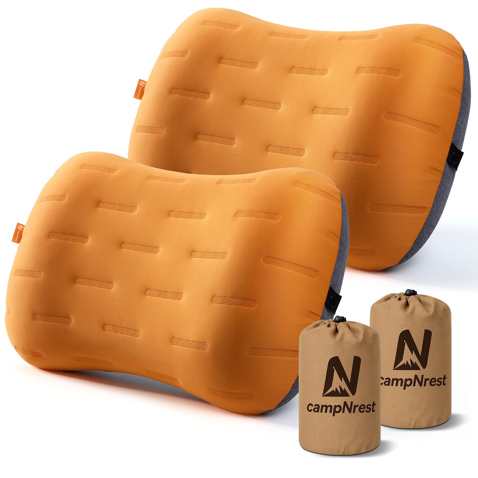 CAMPNREST Inflatable Camping Pillow - Ultralight Compact Air Pillow for Travel, Backpacking & Hiking - Ergonomic Neck & Lumbar Support