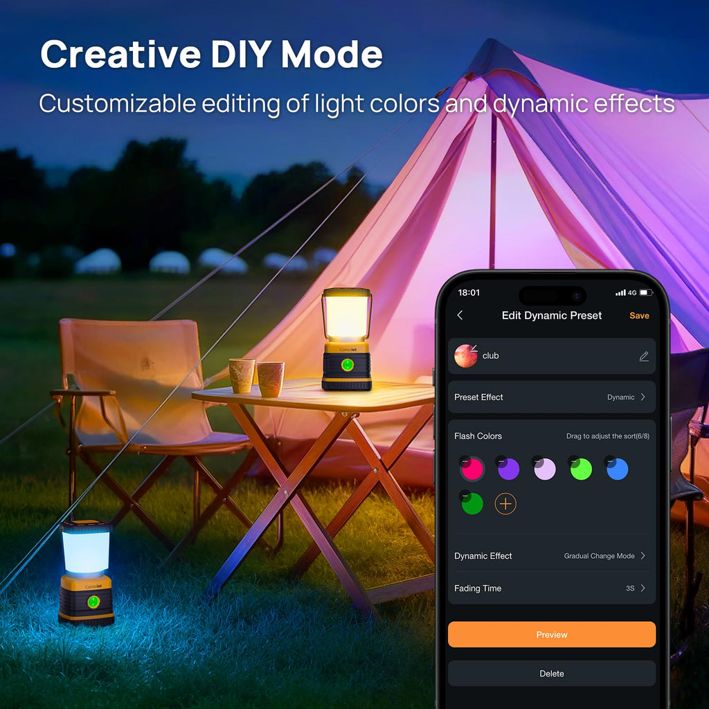 Battery Powered LED Camping Lantern 1000 Lumen