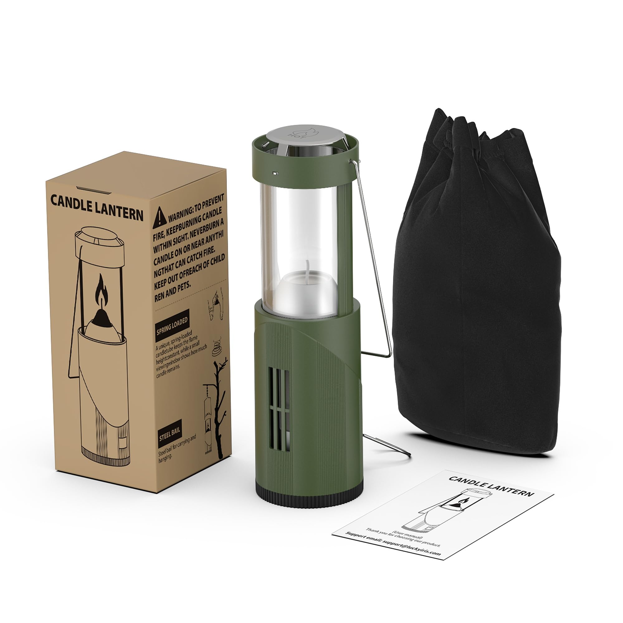 Mini Candle Camping Lantern with Storage Bag