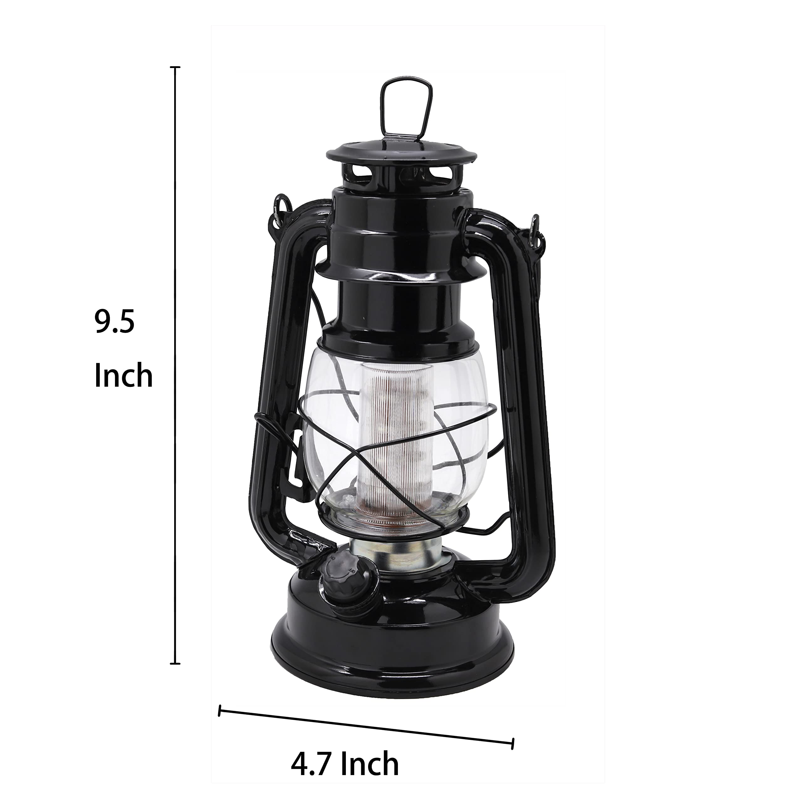 Vintage 12-LED Metal Hurricane Lantern