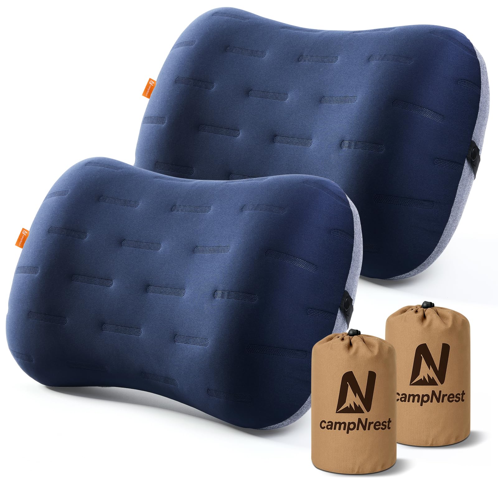 CAMPNREST Inflatable Camping Pillow - Ultralight Compact Air Pillow for Travel, Backpacking & Hiking - Ergonomic Neck & Lumbar Support