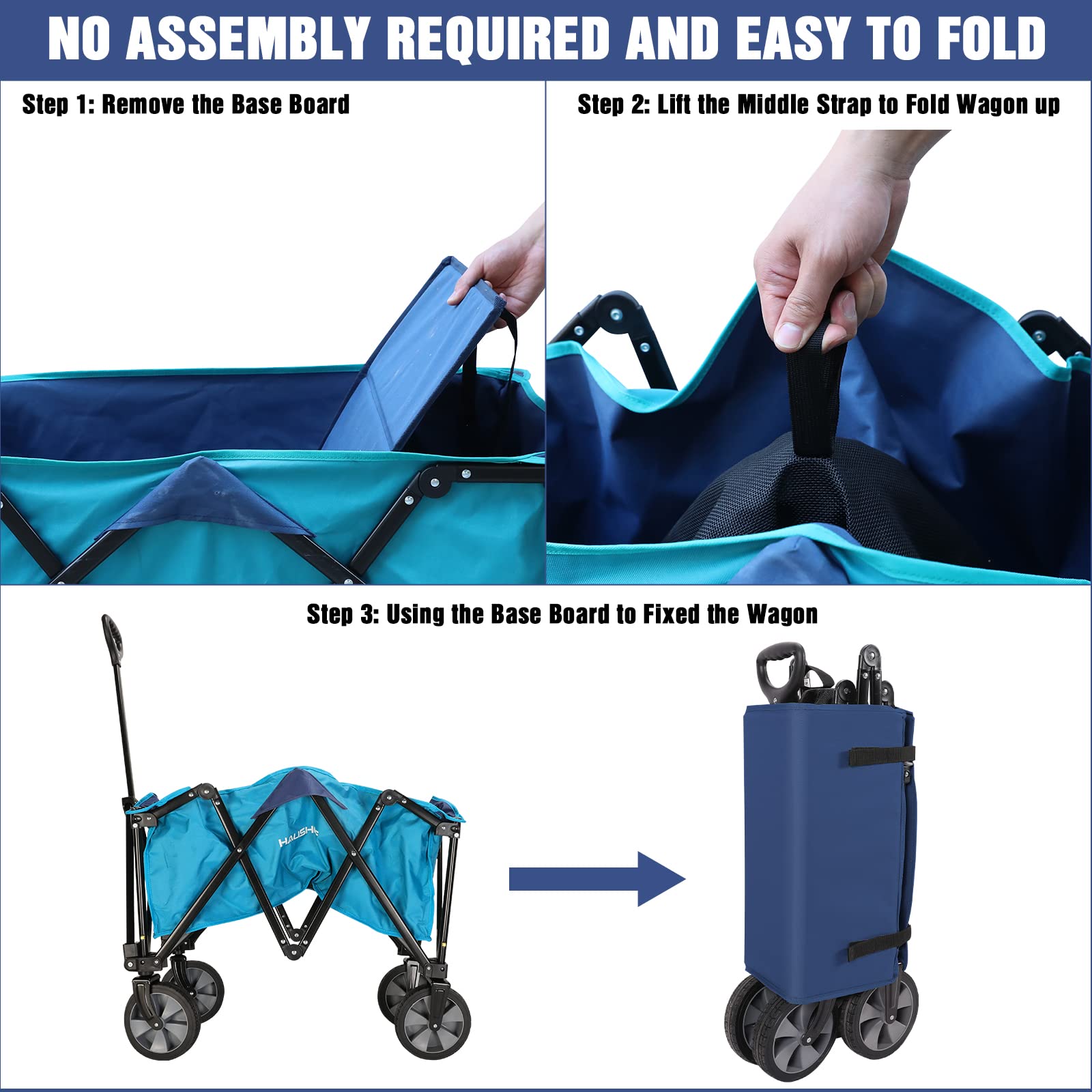 Collapsible Outdoor Camping Wagon with Removable Cart