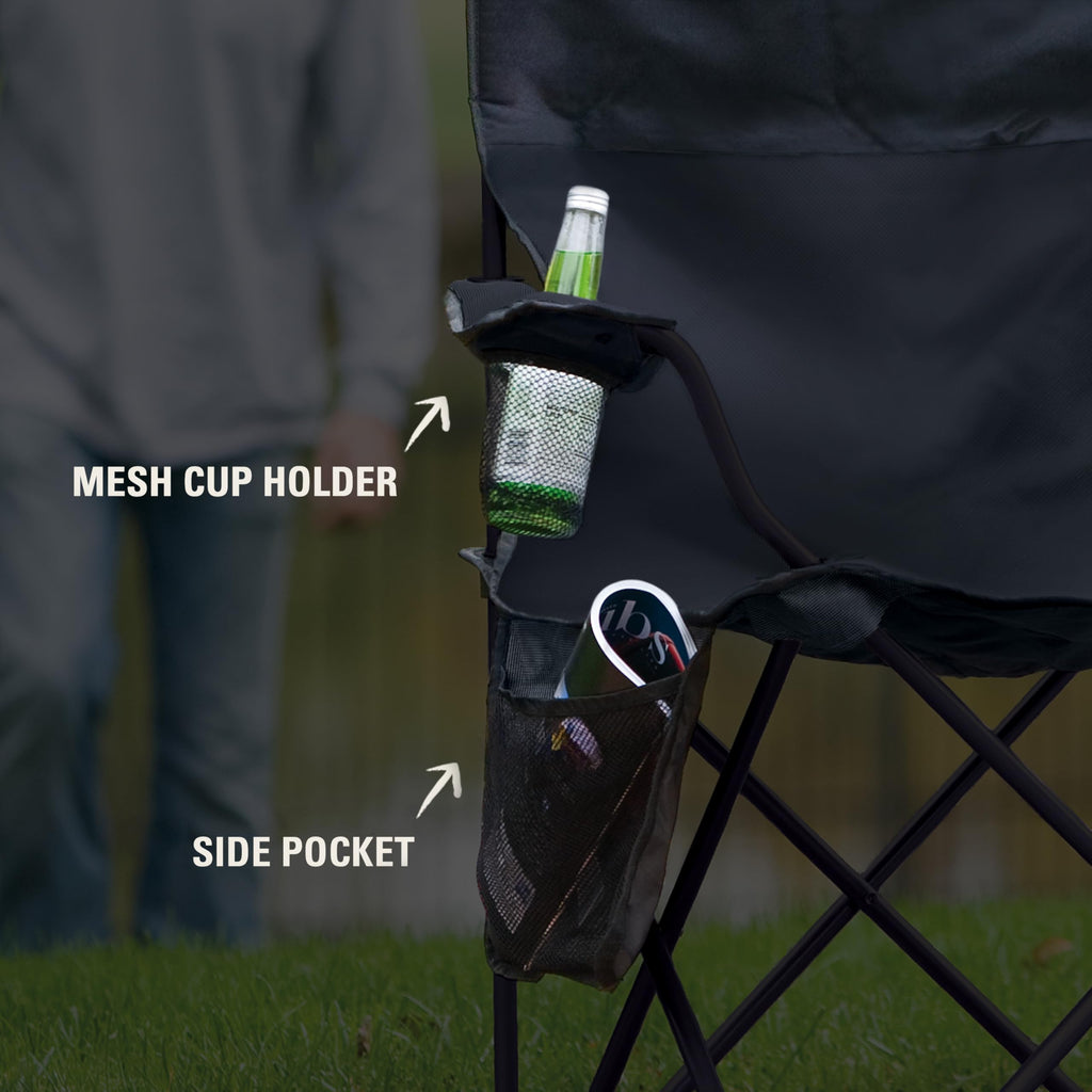 Portable Camping Chair with Cooler and Cup Holder