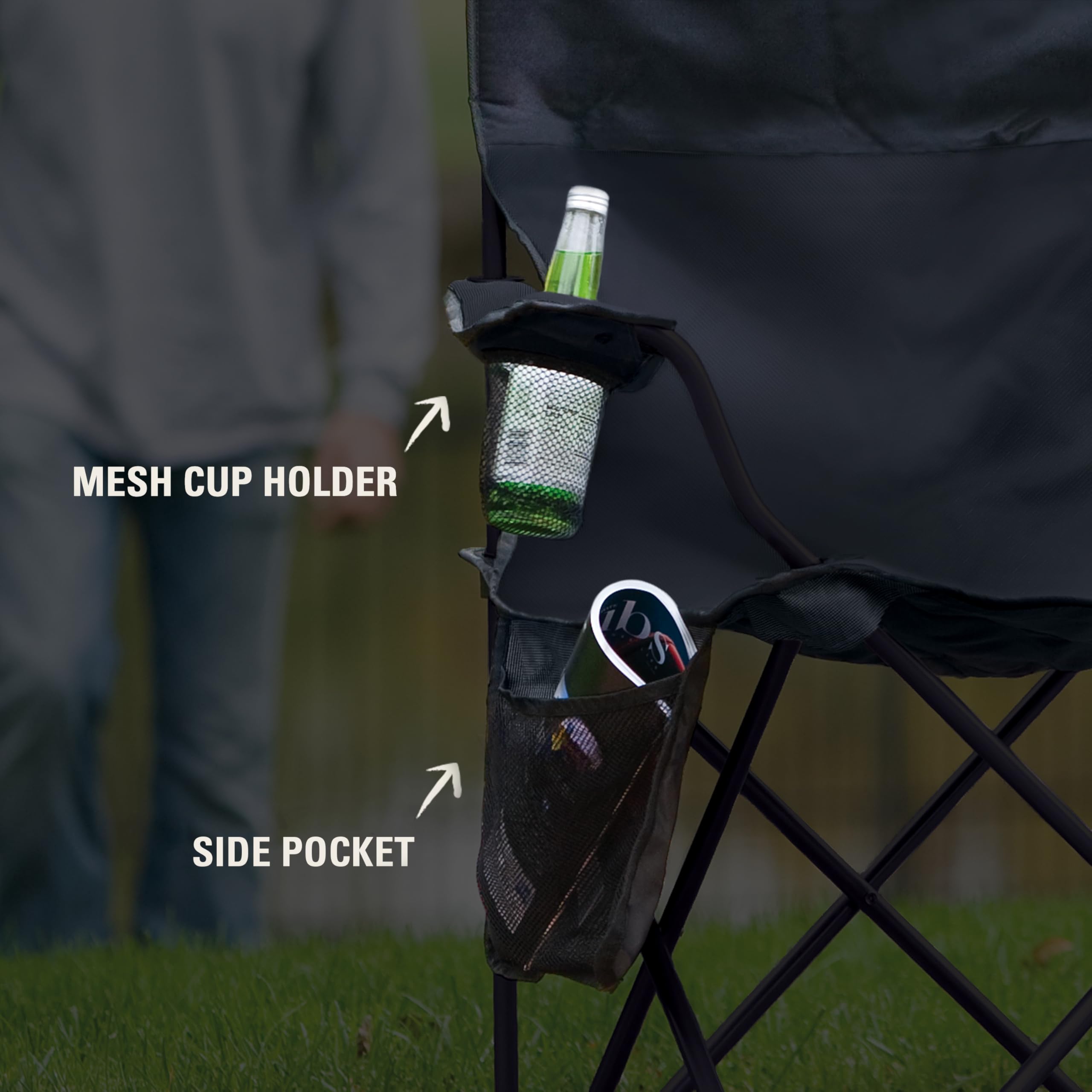 Portable Camping Chair with Cooler and Cup Holder