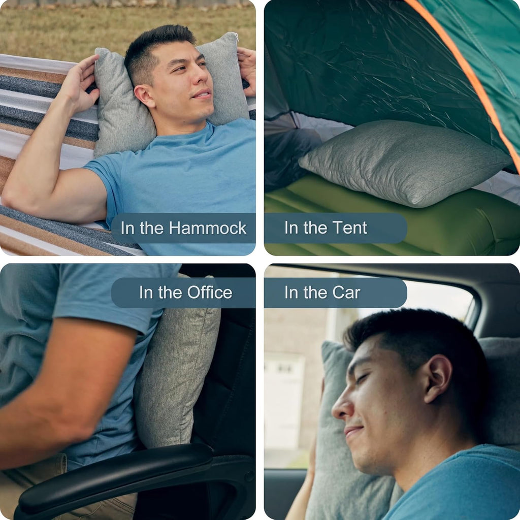 Cotton Cover Camping Pillow for Outdoor Use