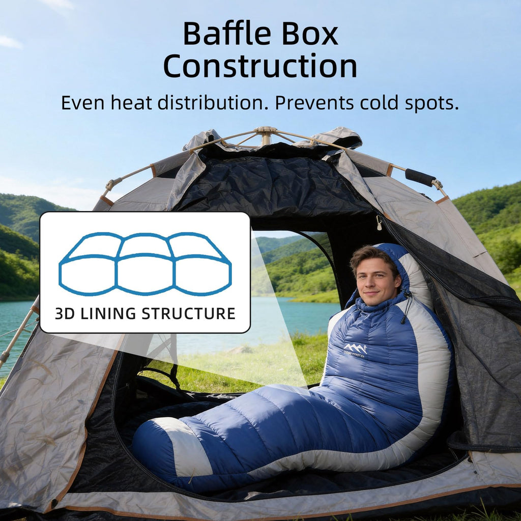 Cold Weather Down Sleeping Bag with Pillow