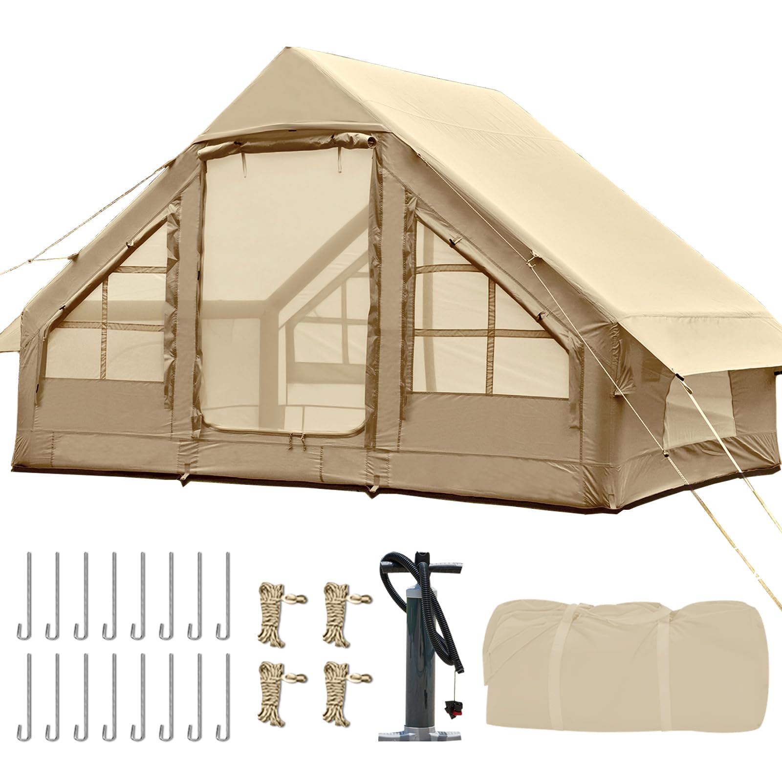 Inflatable Waterproof Camping Tent with Hand Pump