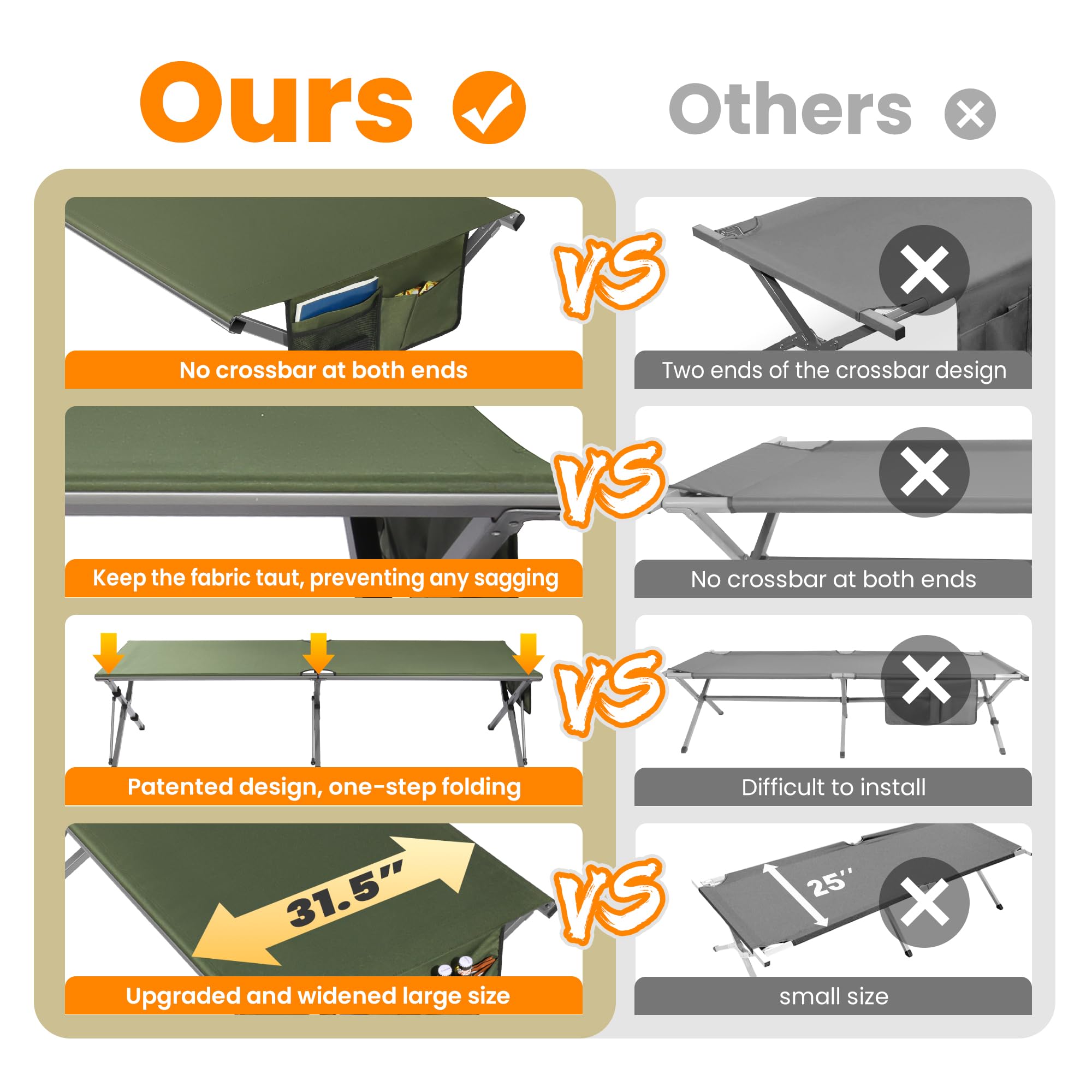 Portable Folding Camping Cot Bed