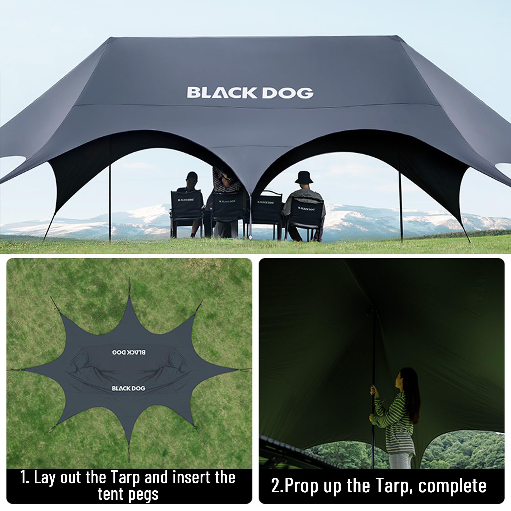 Large Waterproof Camping Tarp Sun Shelter