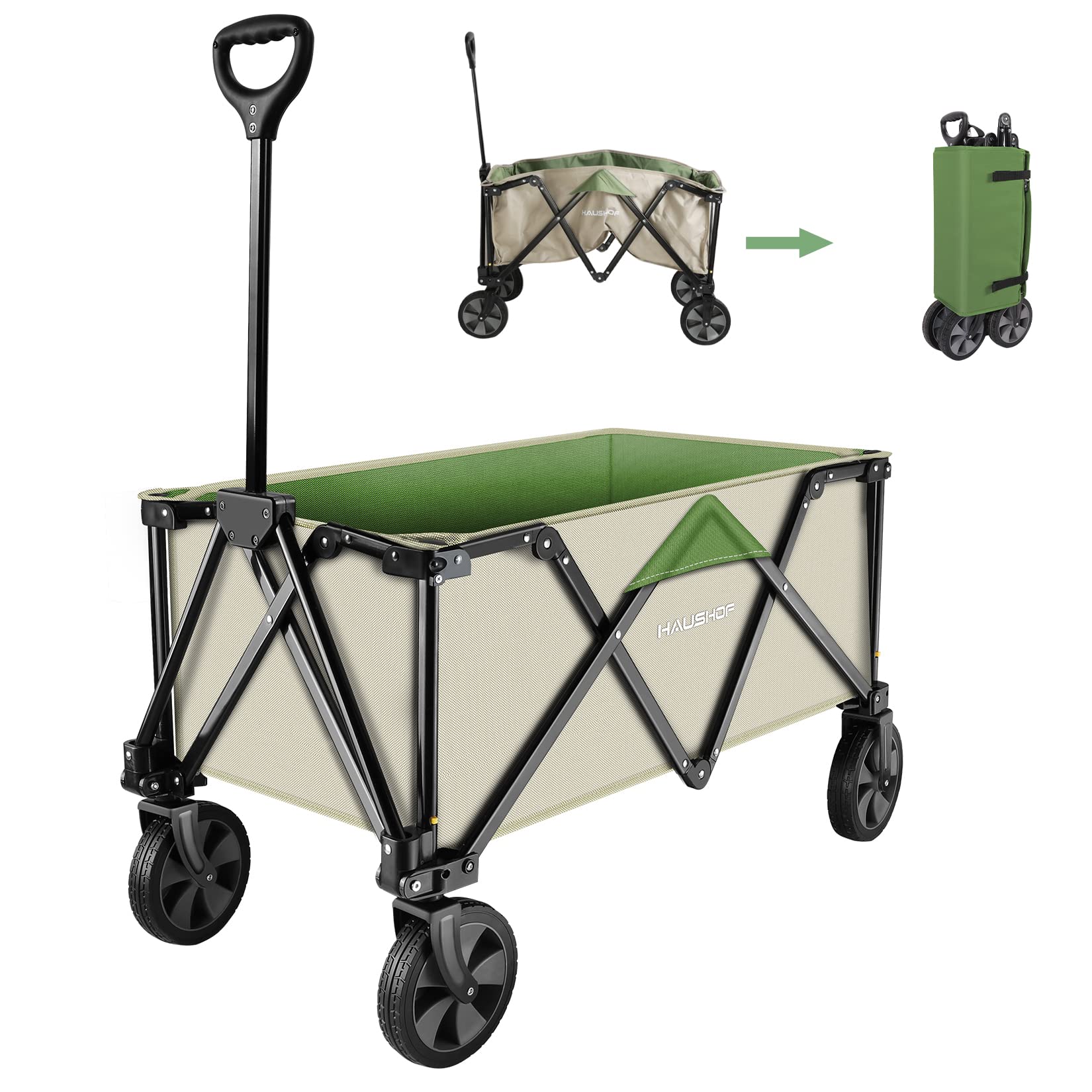 Collapsible Outdoor Camping Wagon with Removable Cart