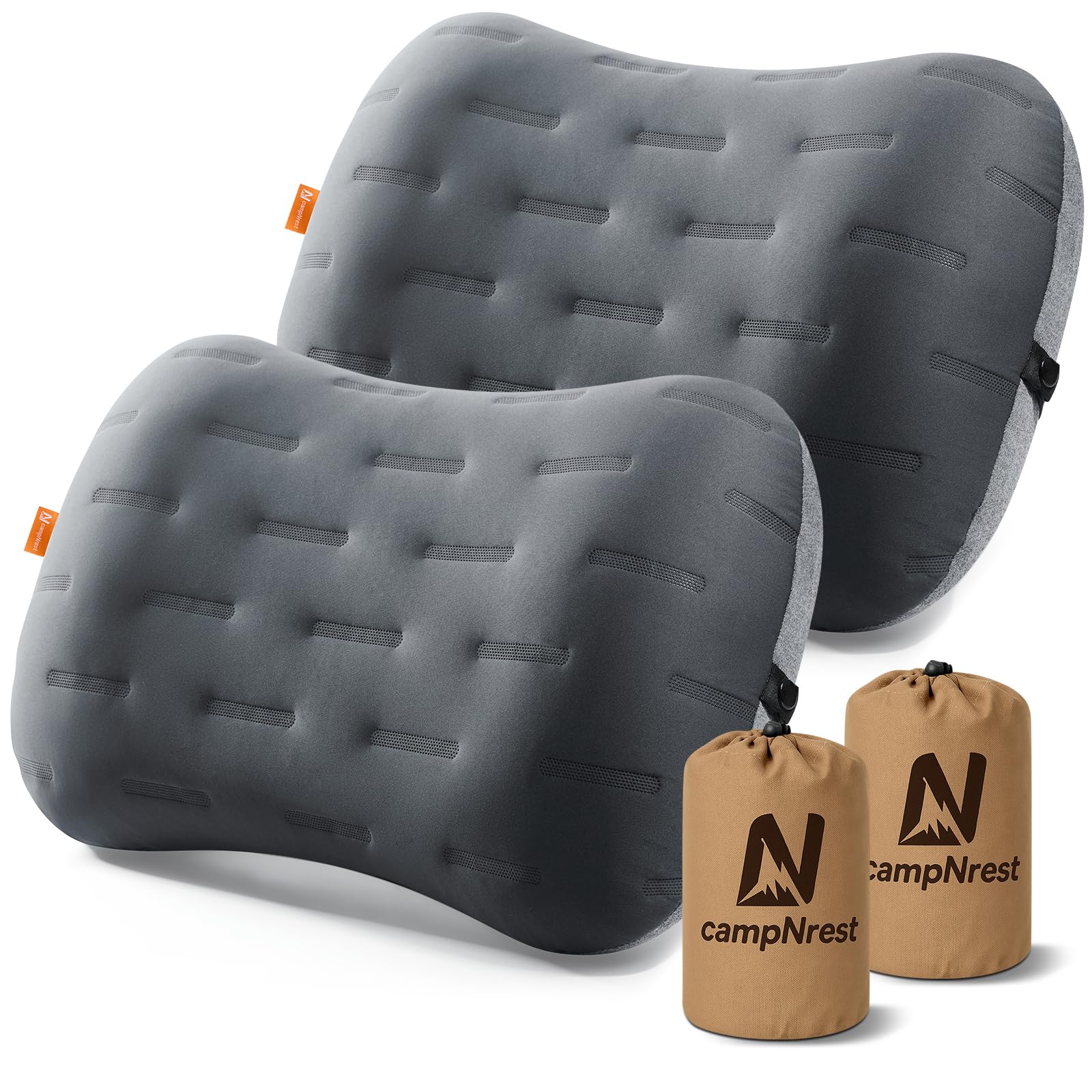 CAMPNREST Inflatable Camping Pillow - Ultralight Compact Air Pillow for Travel, Backpacking & Hiking - Ergonomic Neck & Lumbar Support