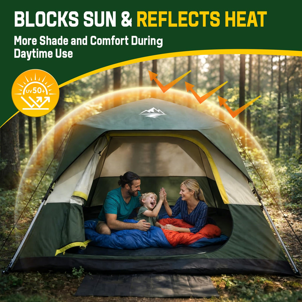 4 Person Instant Cabin Camping Tent with Rainfly