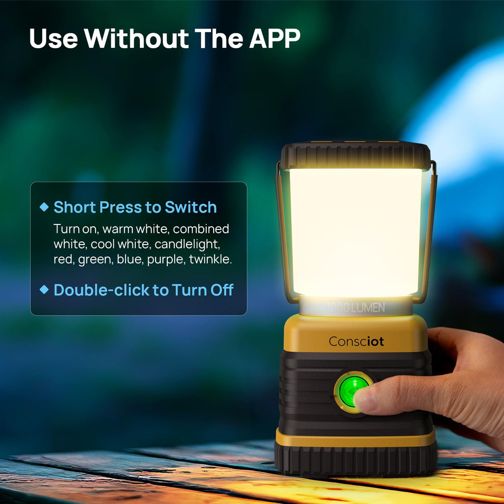 Battery Powered LED Camping Lantern 1000 Lumen