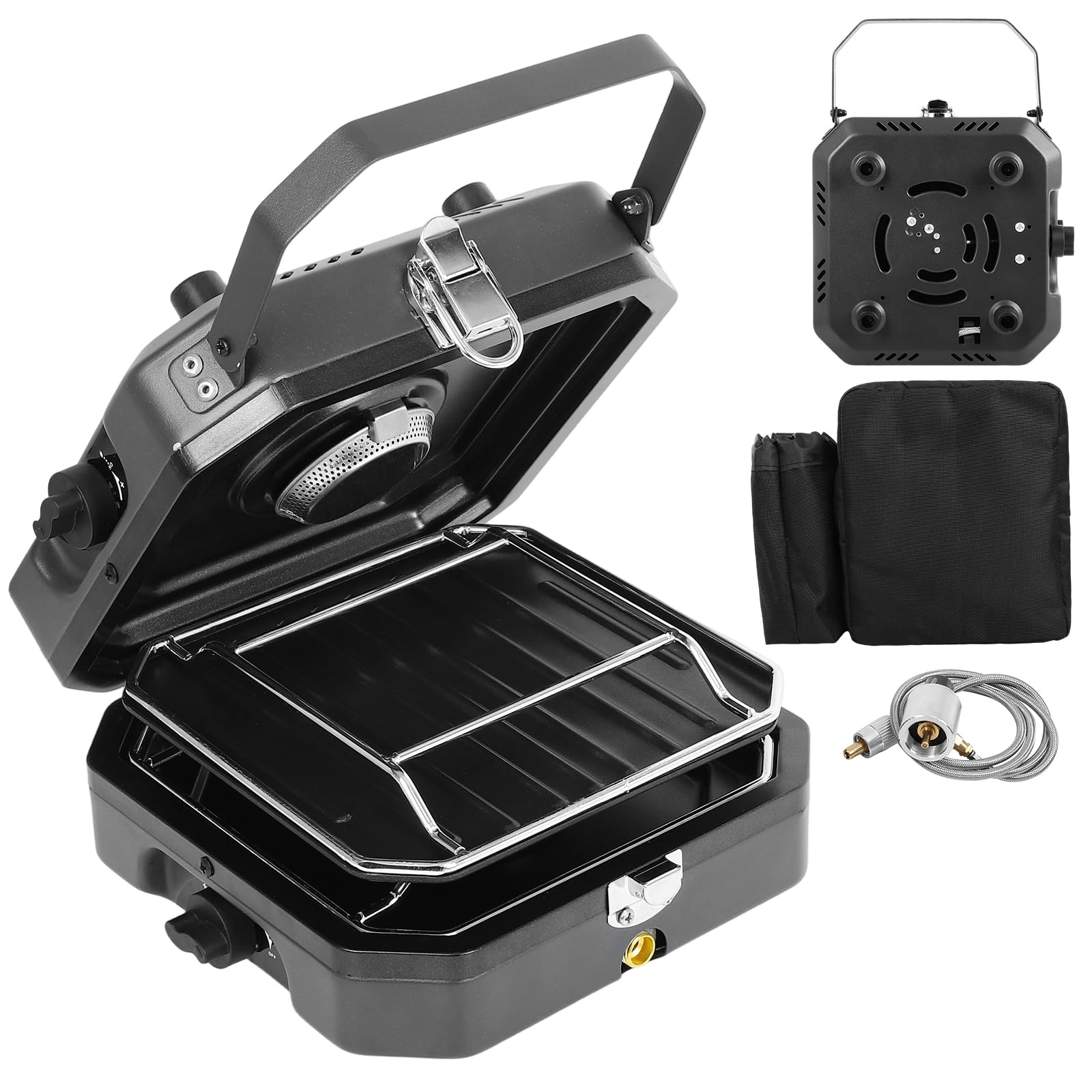 2 Burner Foldable Camping Stove with Griddle