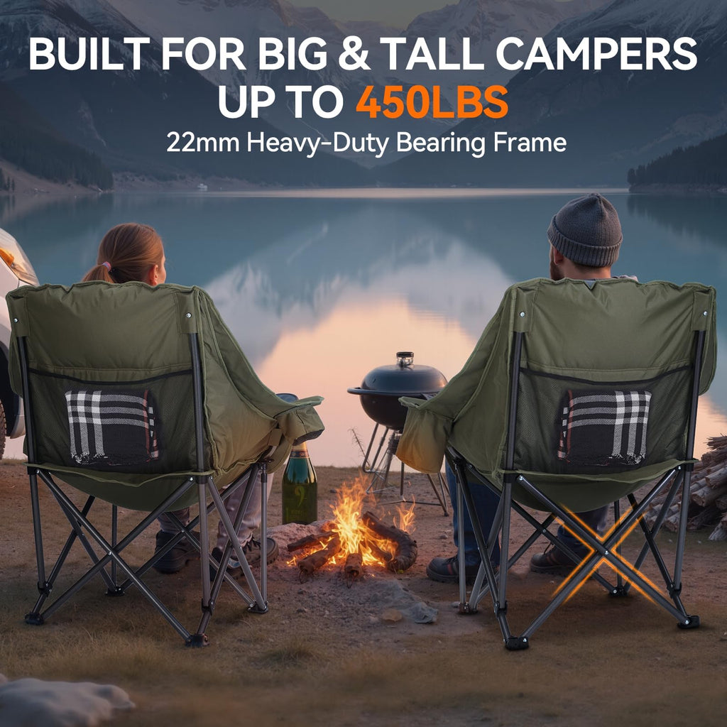 2 Pack Portable Folding Camping Chairs