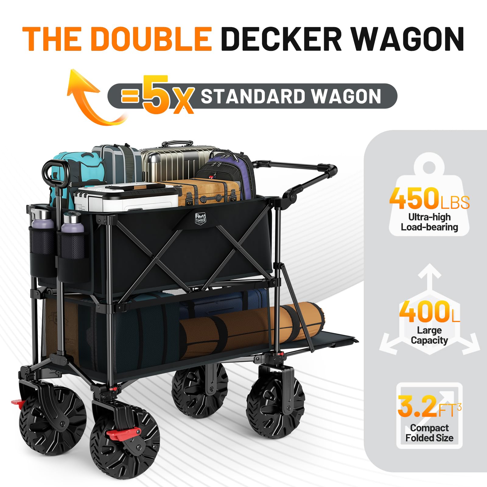 Heavy Duty Double Decker Folding Camping Wagon