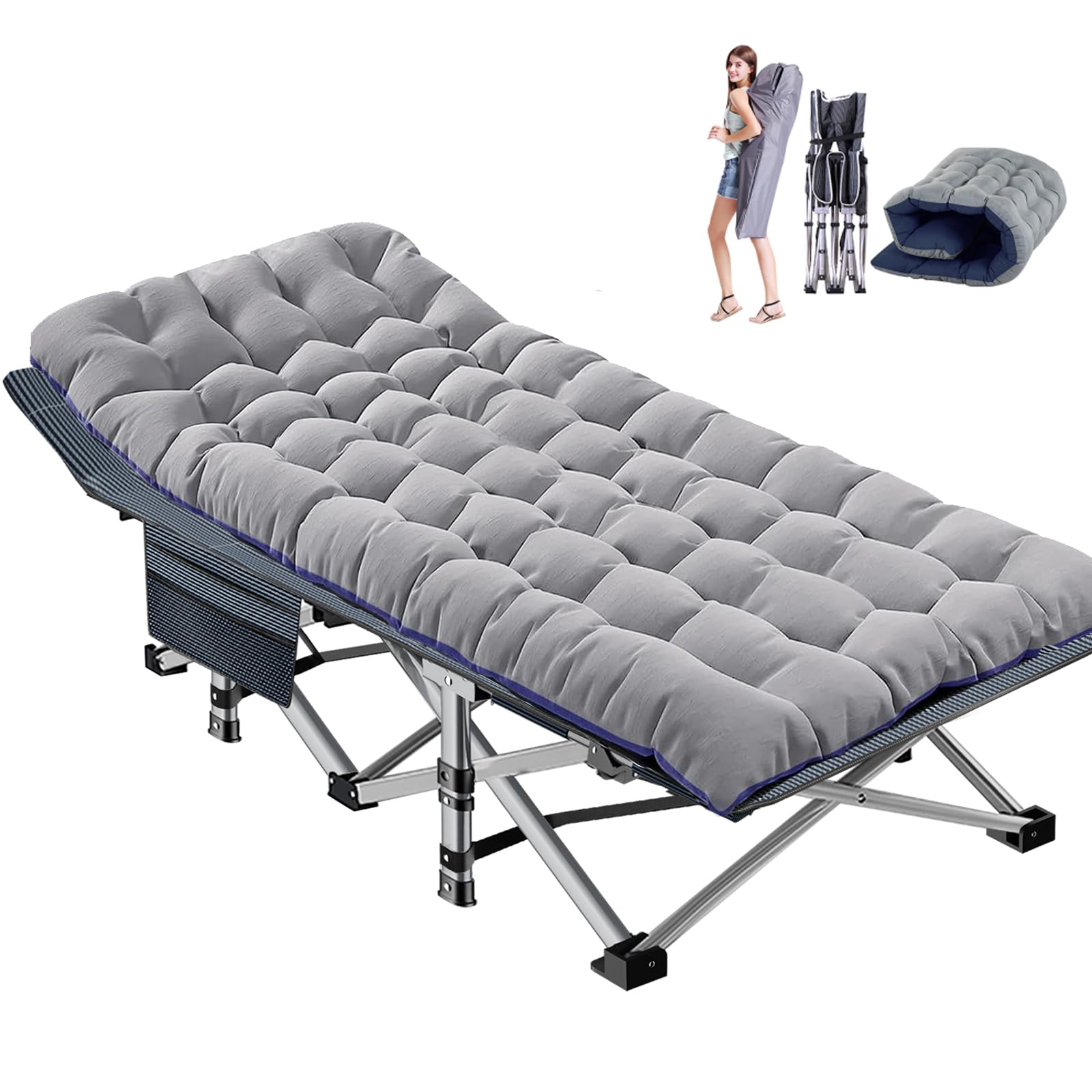 Portable Folding Camping Cot with Mattress