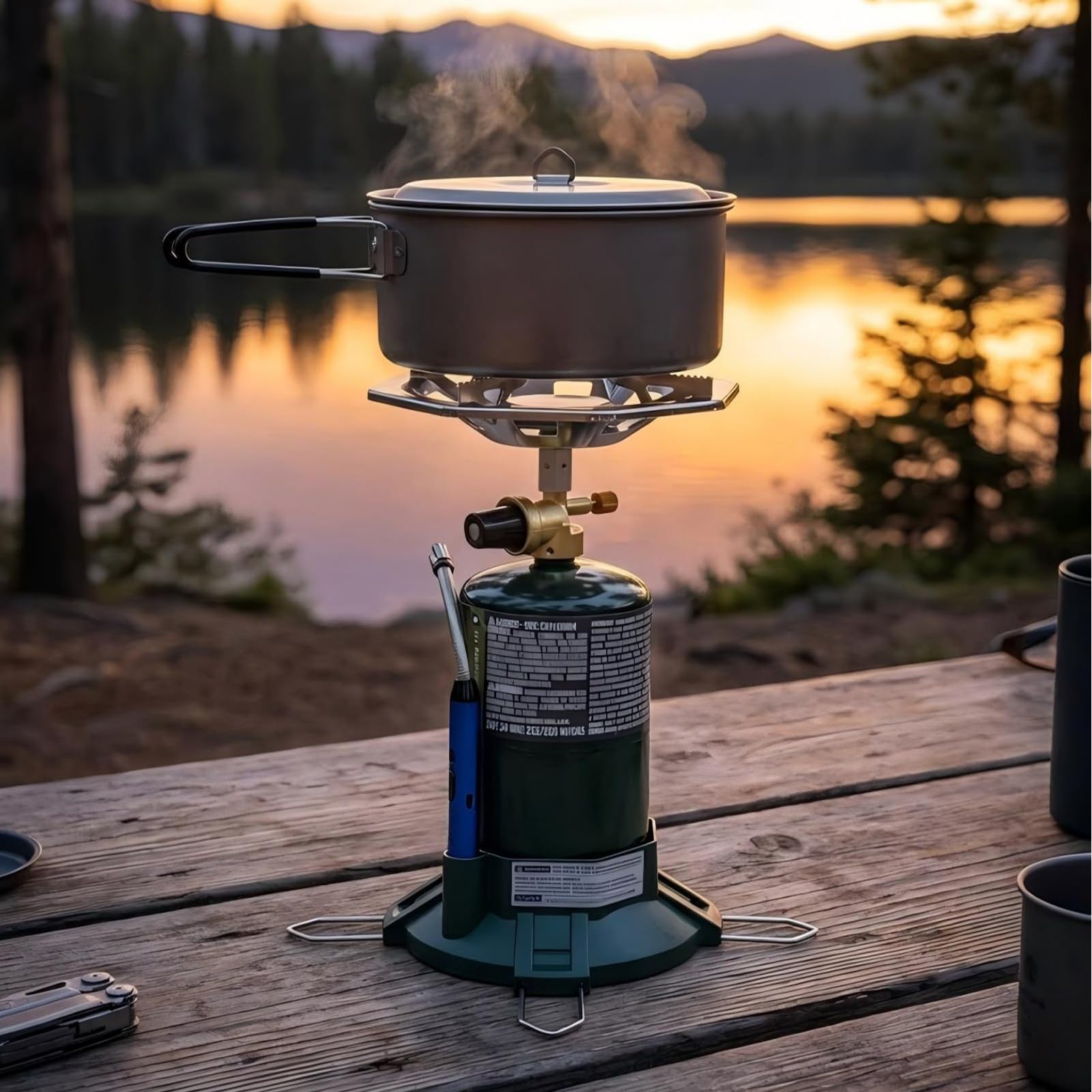 10000 BTU Propane Camping Stove with Adjustable Flame