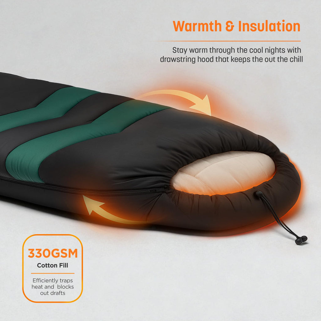 All In One Sleeping Bag with Inflatable Pad