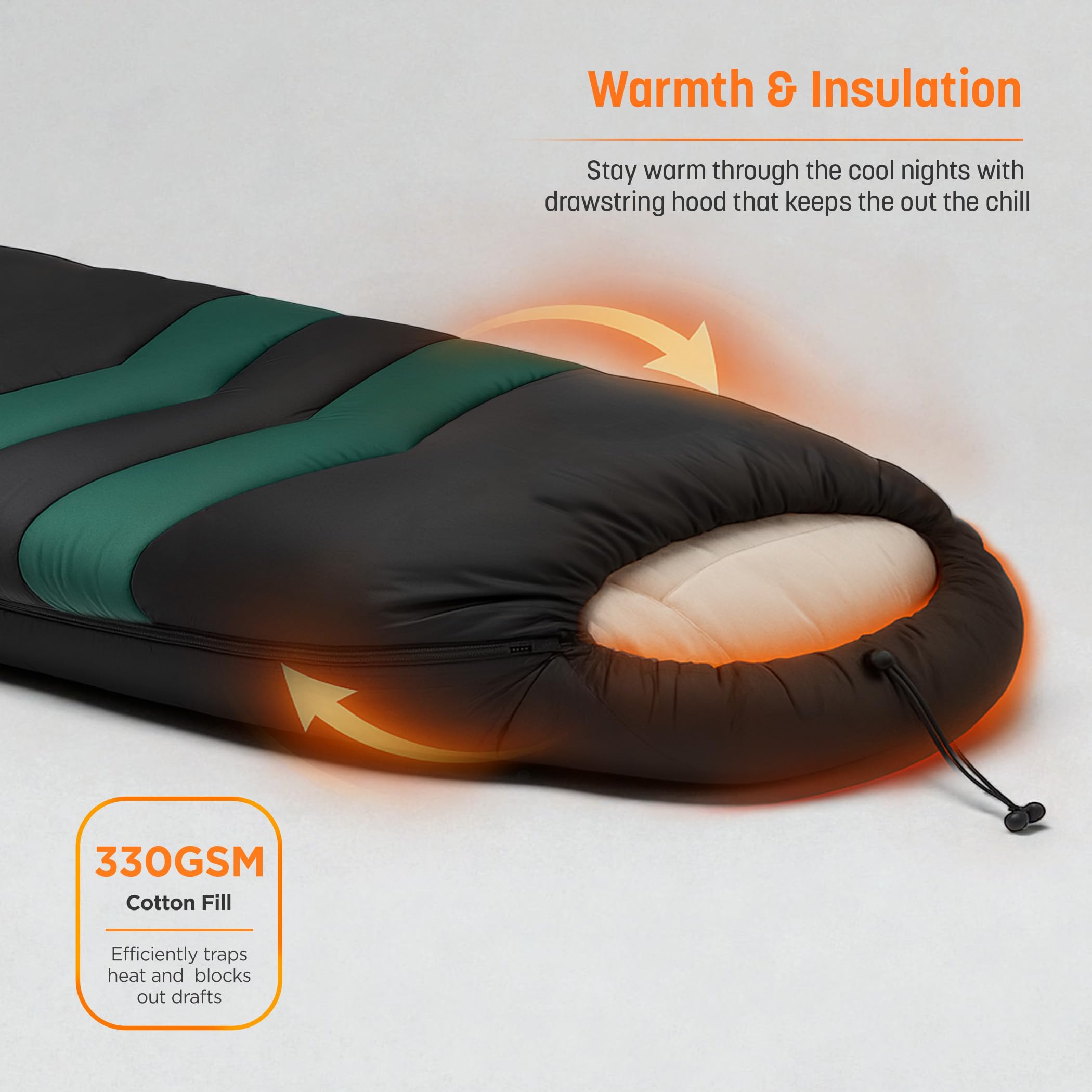 All In One Sleeping Bag with Inflatable Pad